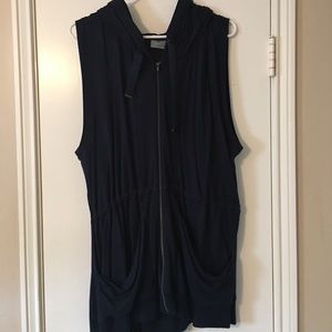 Athleta navy hooded vest